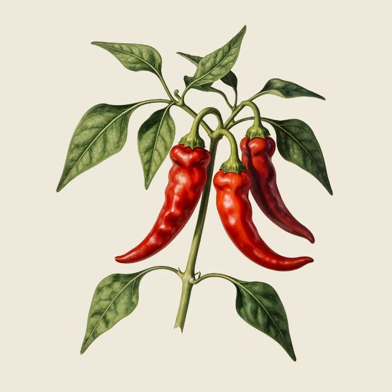 Piments rouges botaniques