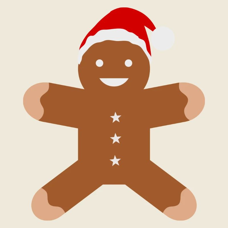 Gingerbread Man with Santa Hat