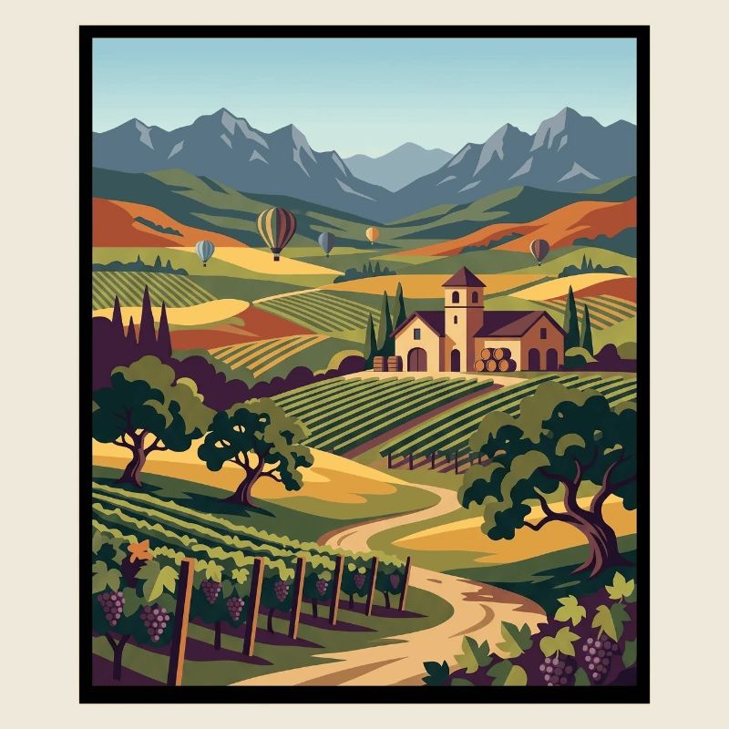 Vignoble Vista dans les collines toscanes