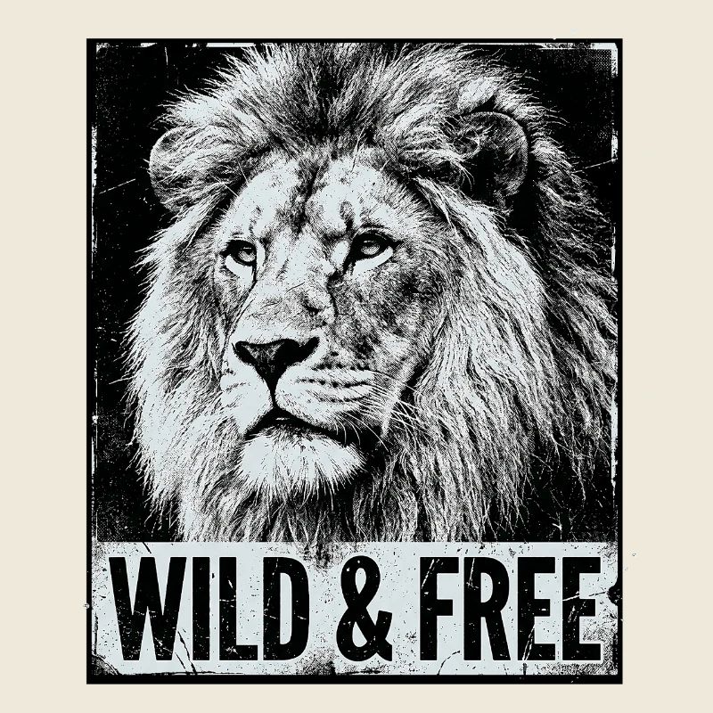 Lion sauvage et libre