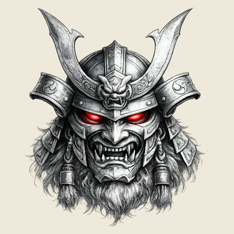 Samurai-Maskenkrieger Japanische Dämonenkunst