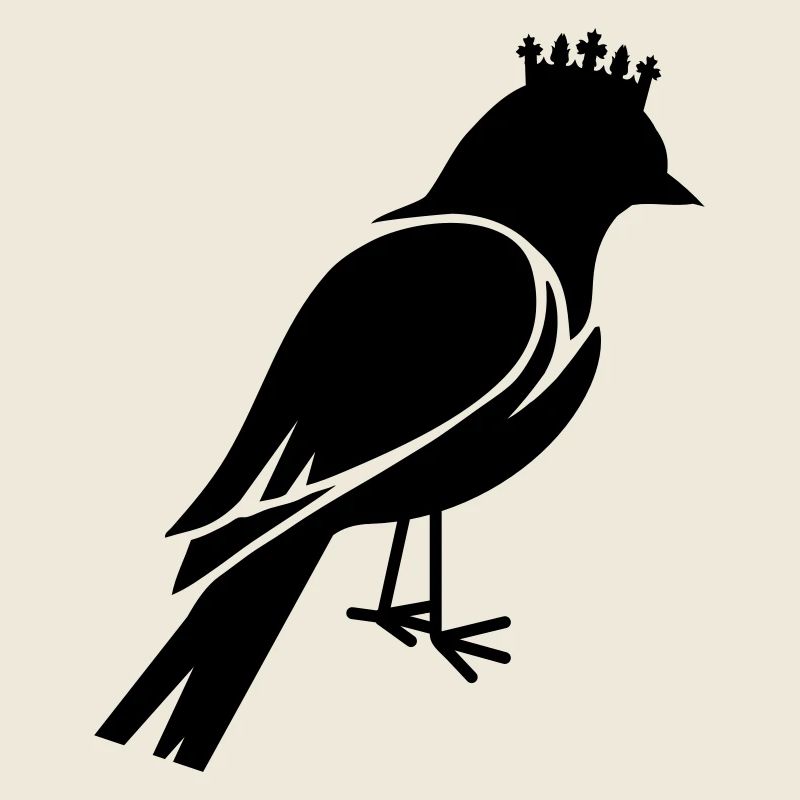 Le petit oiseau avec une couronne
