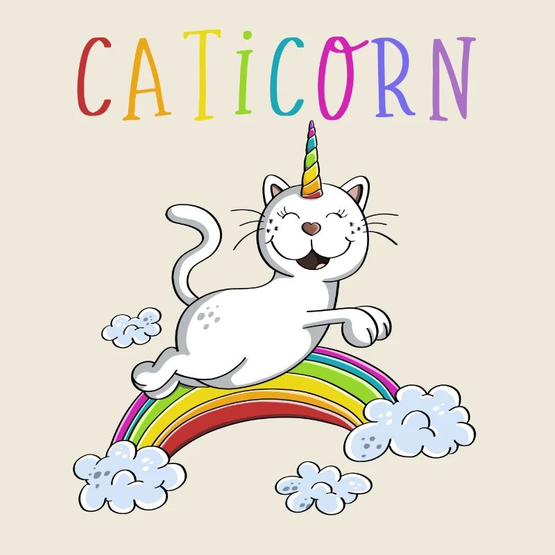 Funny Caticorn Katze - Einhorn Katzen Regenbogen