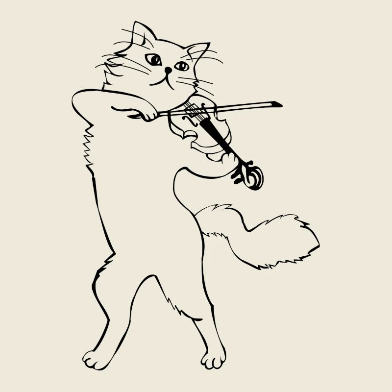 Katze mit Violine