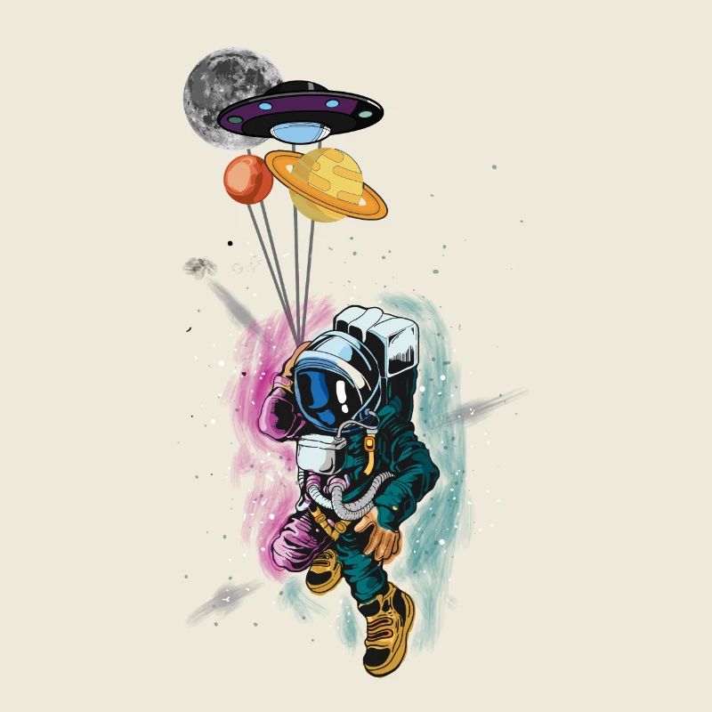 Astronaut Planet Balloon Cosmic Adventure