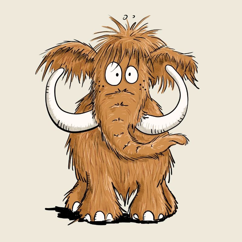 Felliges Mammut I Comic Tiere I Elefant Geschenk