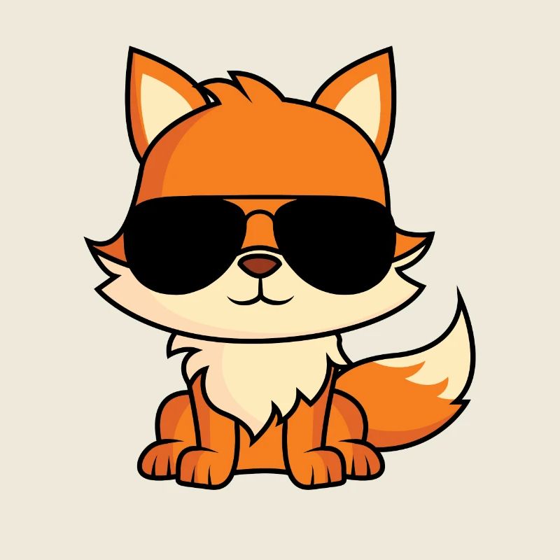 Renard avec lunettes de soleil aviateur