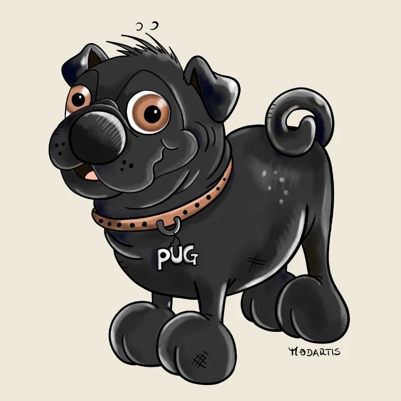 Funny Black Pug