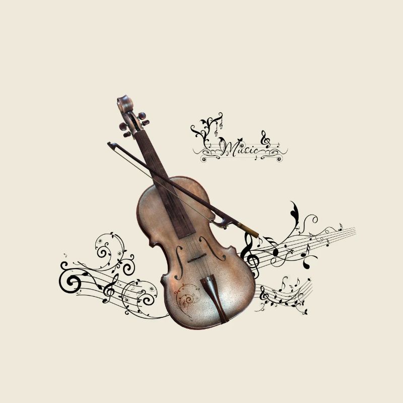 Musique, violon à arc de violon