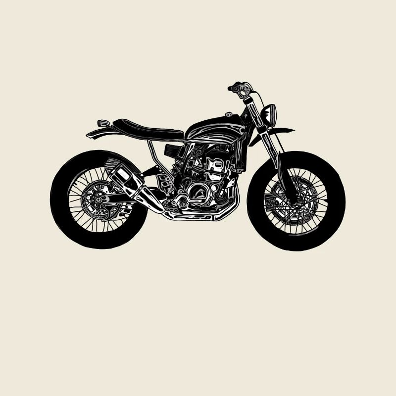 Motorrad schwarz gezeichnet