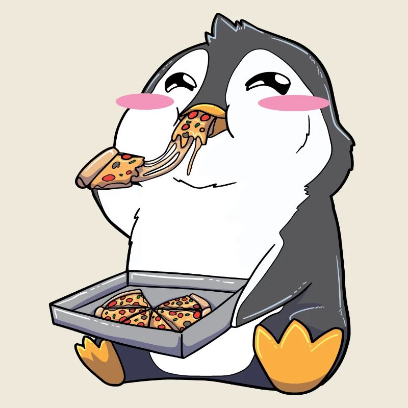 Pizza pingouin drôle