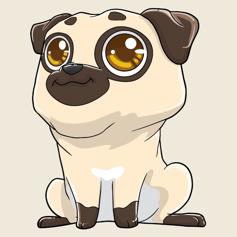 Cute pug with big eyes