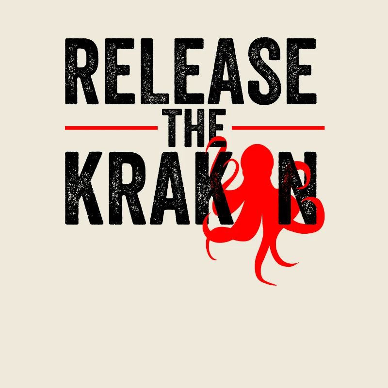 Libérez le Kraken Squid Red Gift Saying