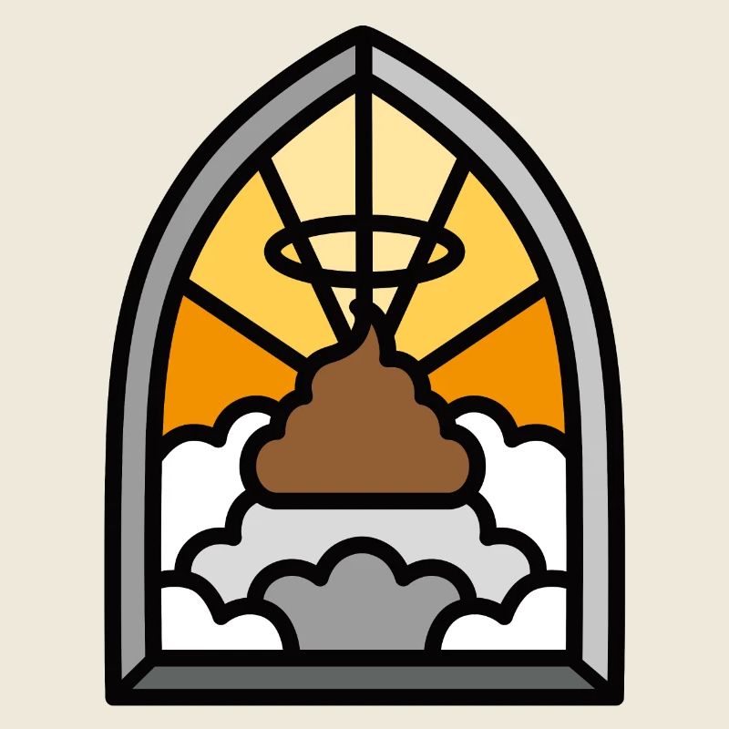 Holy Shit vitrail église drôle de merde jeu de mots meme