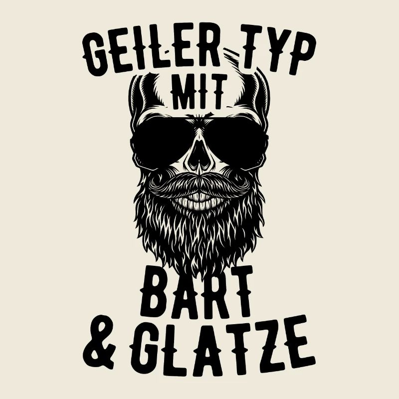 Geiler Typ Mit Bart & Glatze Glatzkopf Bartträger