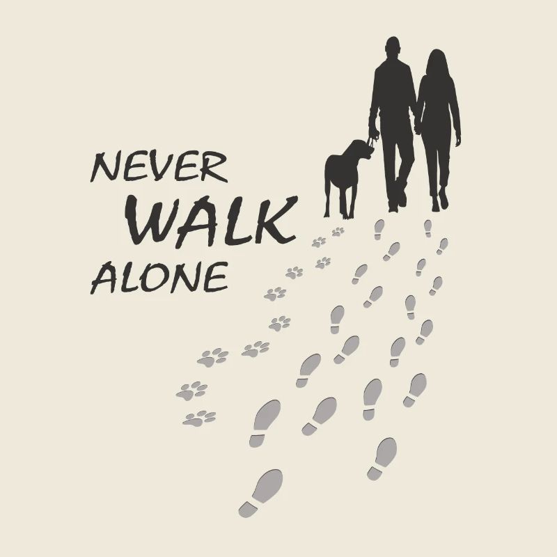Hund - NEVER WALK ALONE, Mann Frau, Gassi