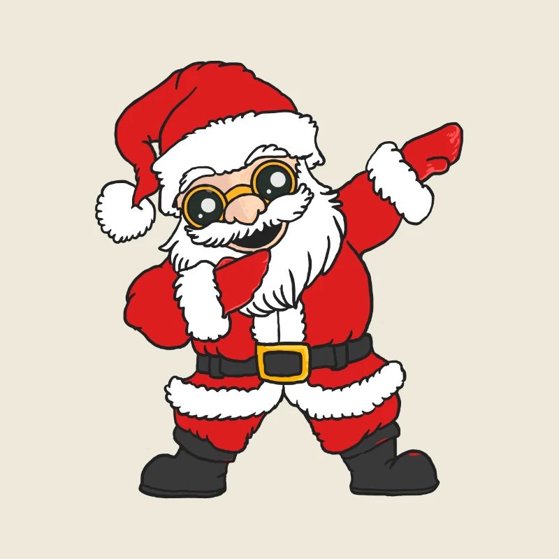 Dancing Santa with glasses