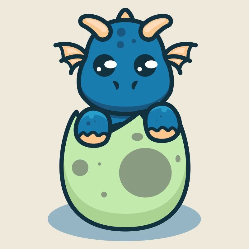 Baby Drache im Ei – Süßes Fantasy Design