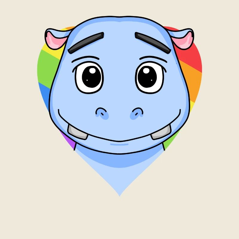 LGBT Tier Nilpferd Regenbogen Herz