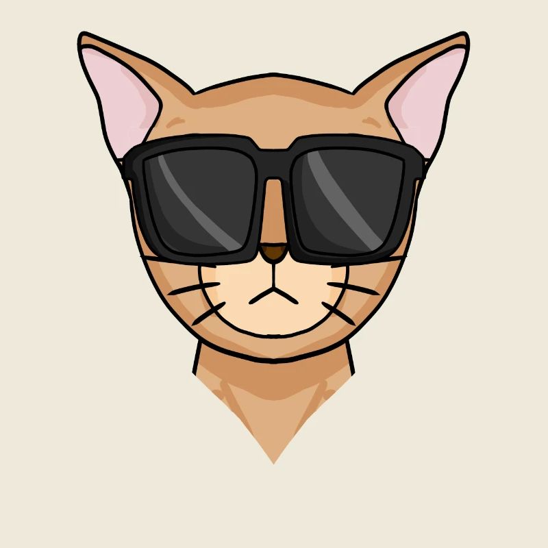Chat abyssin avec lunettes de soleil