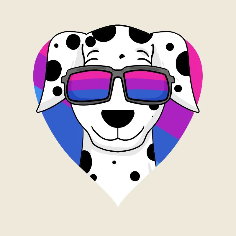 Chien dalmate bisexuel - chien avec lunettes