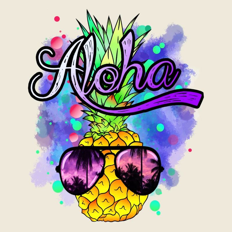 Aloha cool colorful pineapple