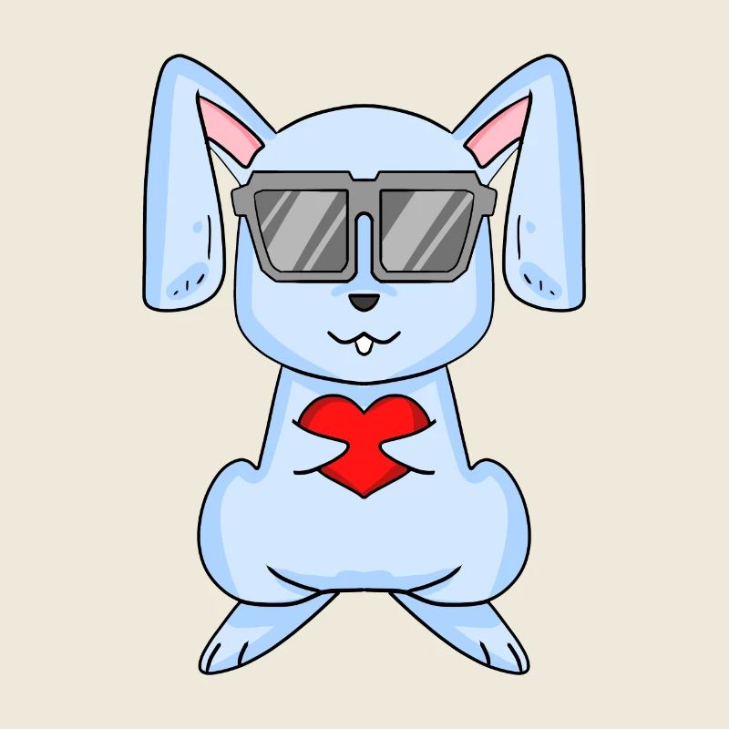 Hase mit Sonnenbrille und Herz