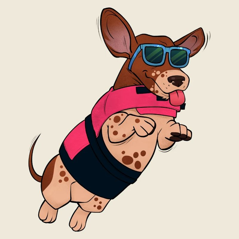 Fliegende Hunde mit Sonnenbrille