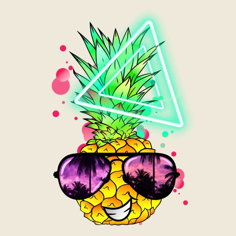 Drôle d’ananas néon rétro