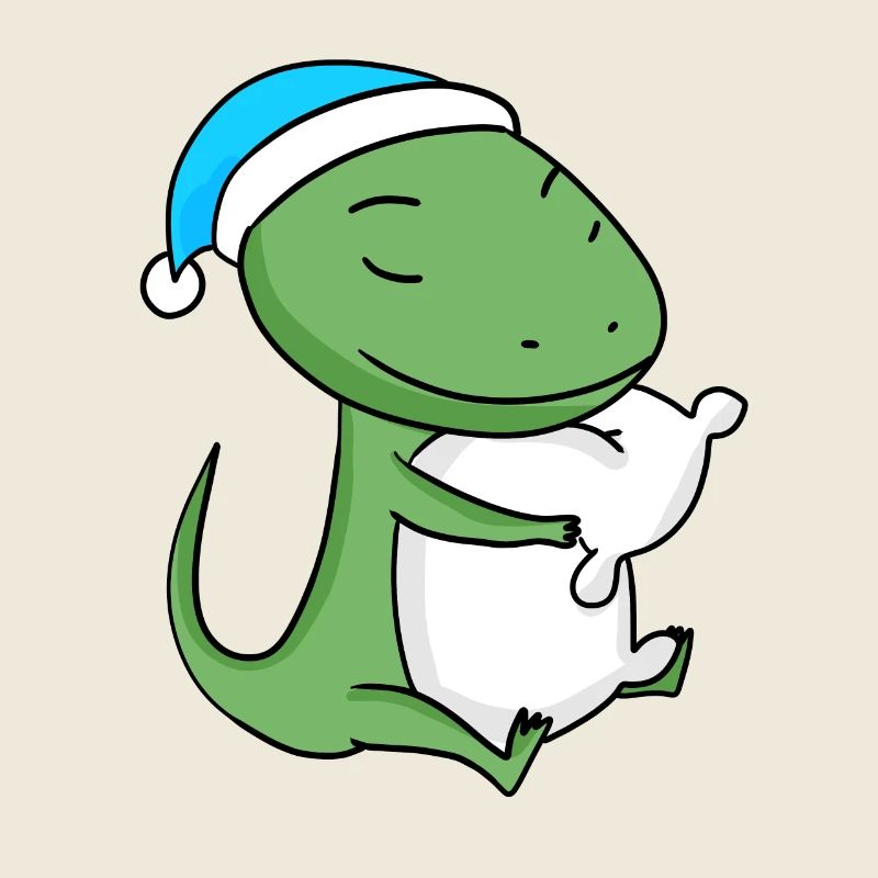 Lizard with pillow and sleepyhead