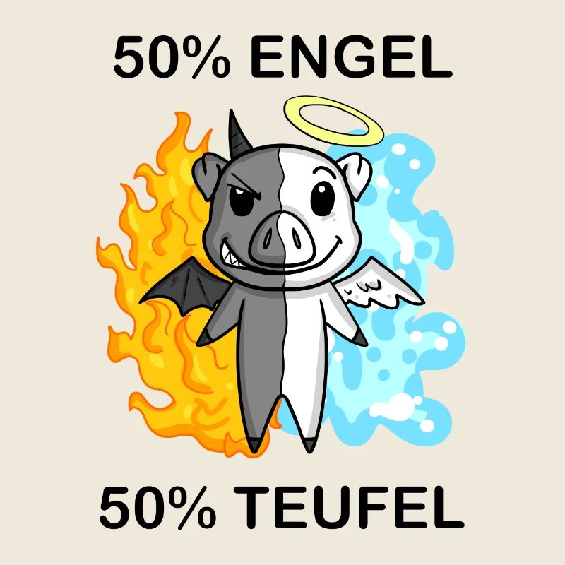 Schwein - Engel und Teufel