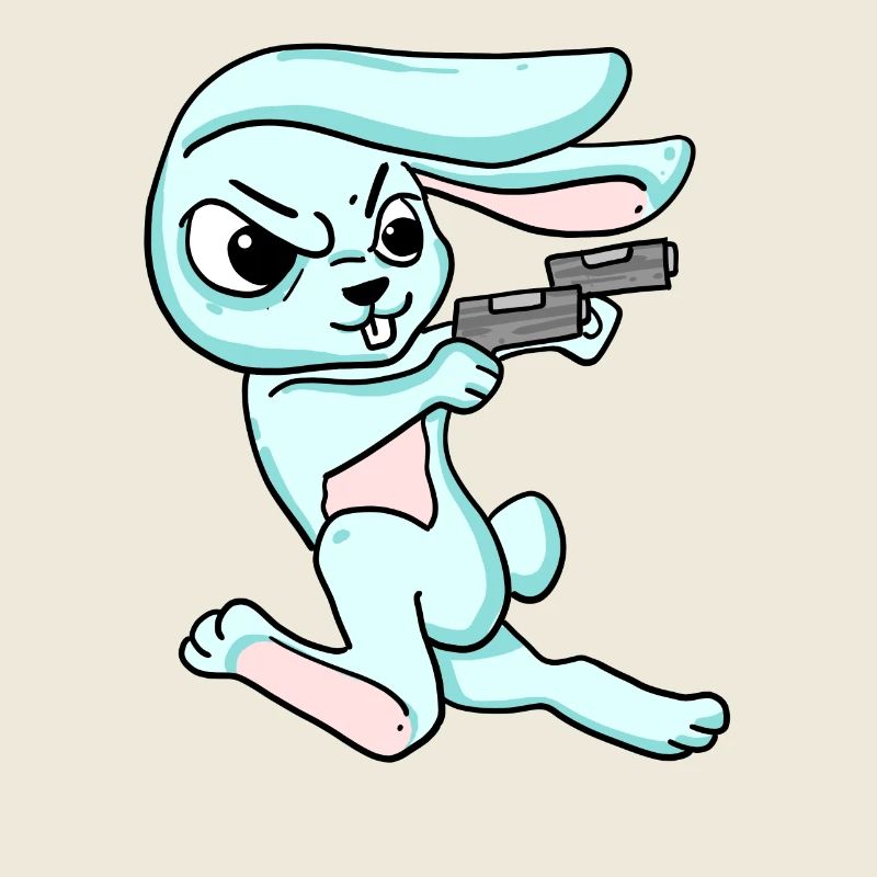 Rabbit with pistol