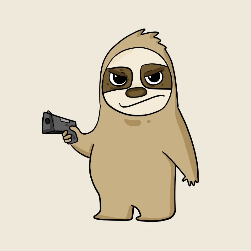 Sloth with pistol