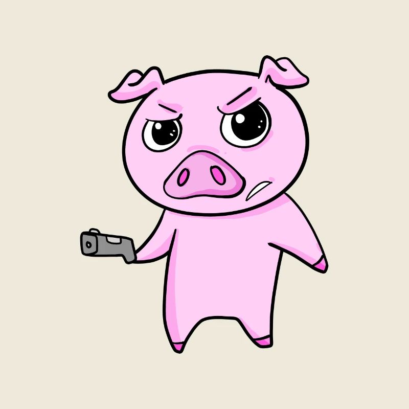Pig with pistol