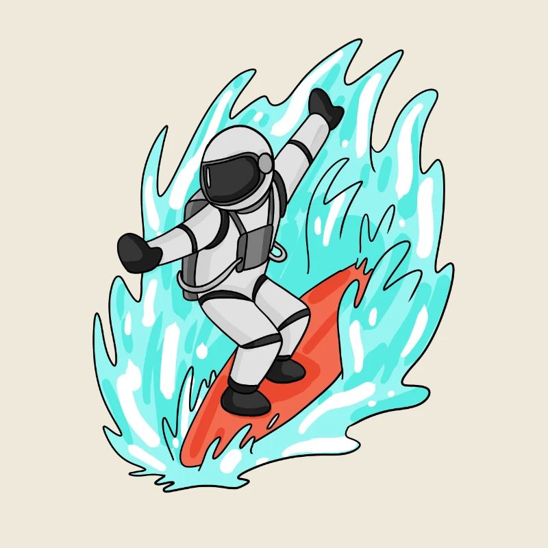 Astronaut surfing