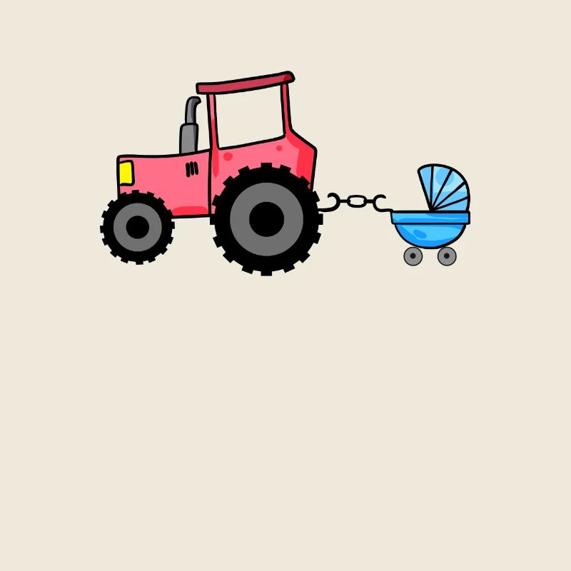 Traktor mit Babywagen