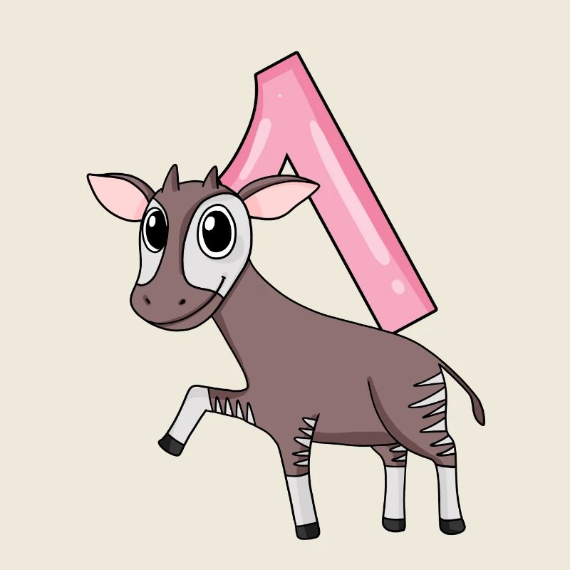 Mädchen 1 Jahre alt Okapi 1. Geburtstag Geschenk