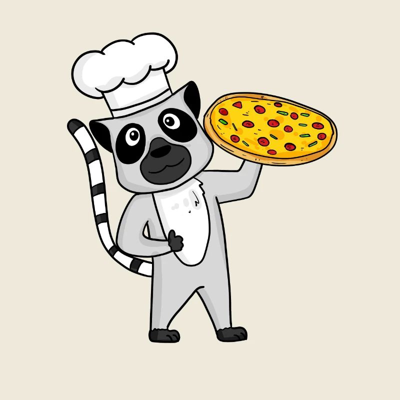 Pizzabäcker Pizza Koch Lemur Italienisch