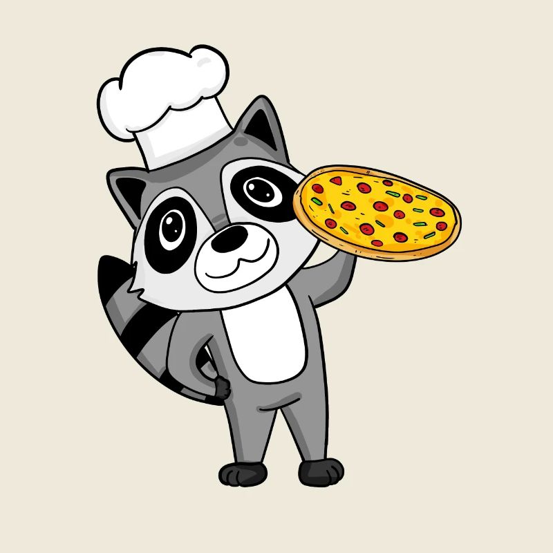 Pizzabäcker Pizza Koch Waschbär Italienisch