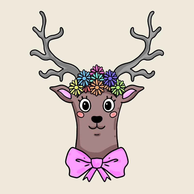 Reh Hirsch Illustration Geschenk