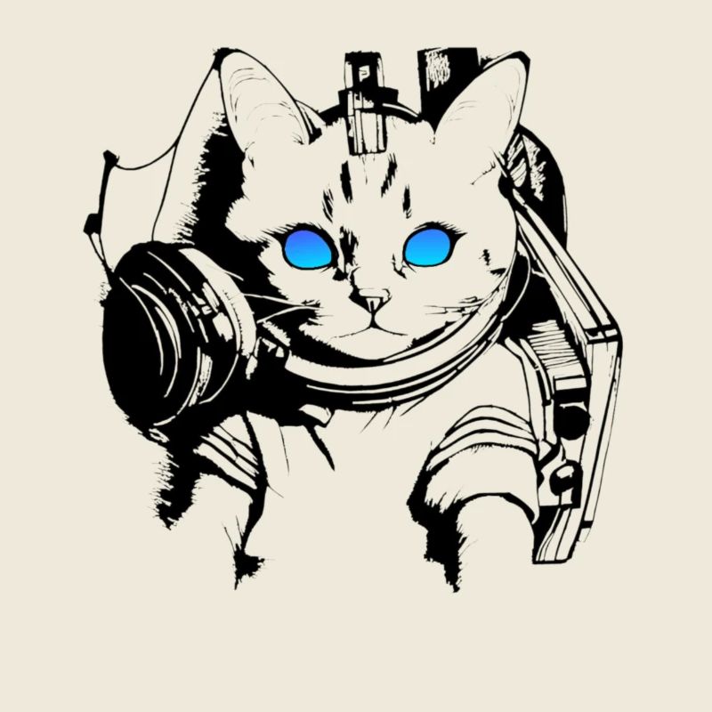 DJ Katze Blaue Augen