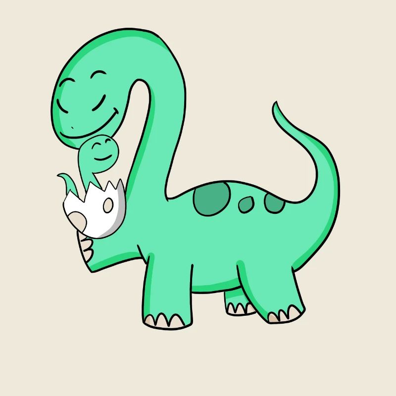 Dinosaurier mit Baby Dinosaurier