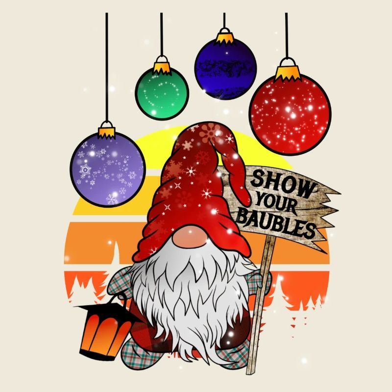 Elfes de Noël avec des boules de sapin de Noël