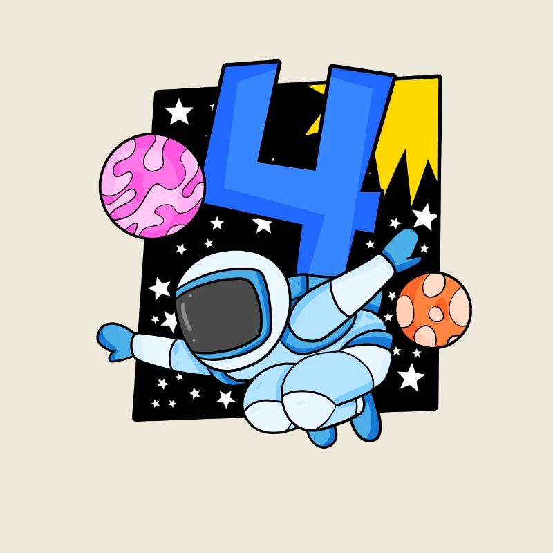 4e anniversaire 4 ans Espace jeune astronaute