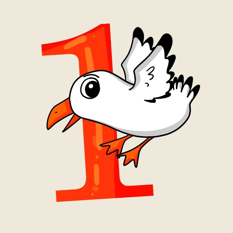 1 Jahr alt - Einschulung - Möwe Motiv - Gewinner