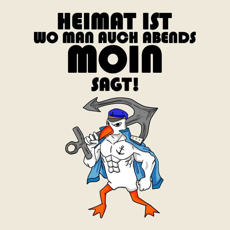 Nordsee Plattdeutsch Spruch Moin Möwe