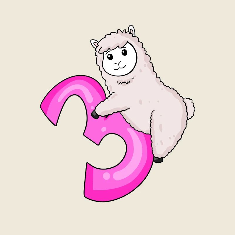 3 years old - 3rd birthday with animal motif - sheep