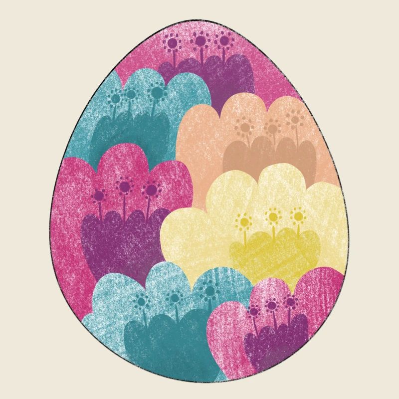 Œuf de Pâques coloré avec motif de fleurs