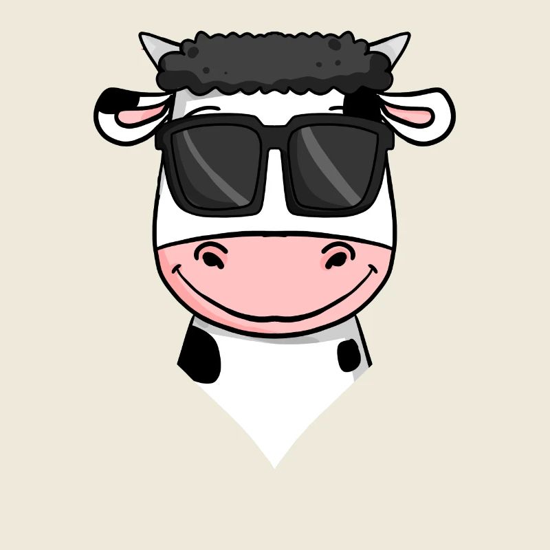 Vache avec des lunettes de soleil