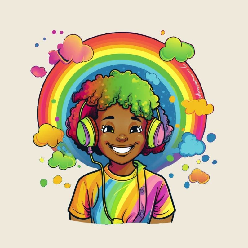 Bunte Rainbow-Comic-Illustration